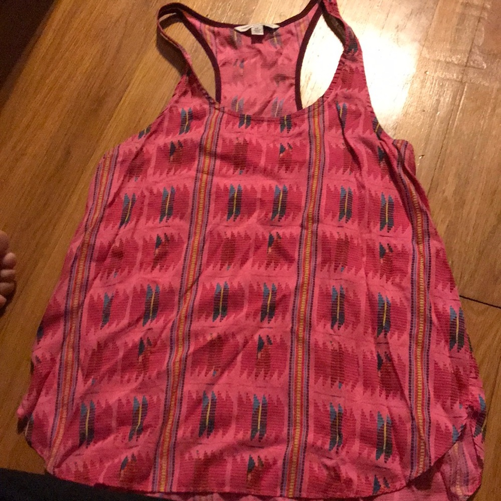pink printed american eagle tank
